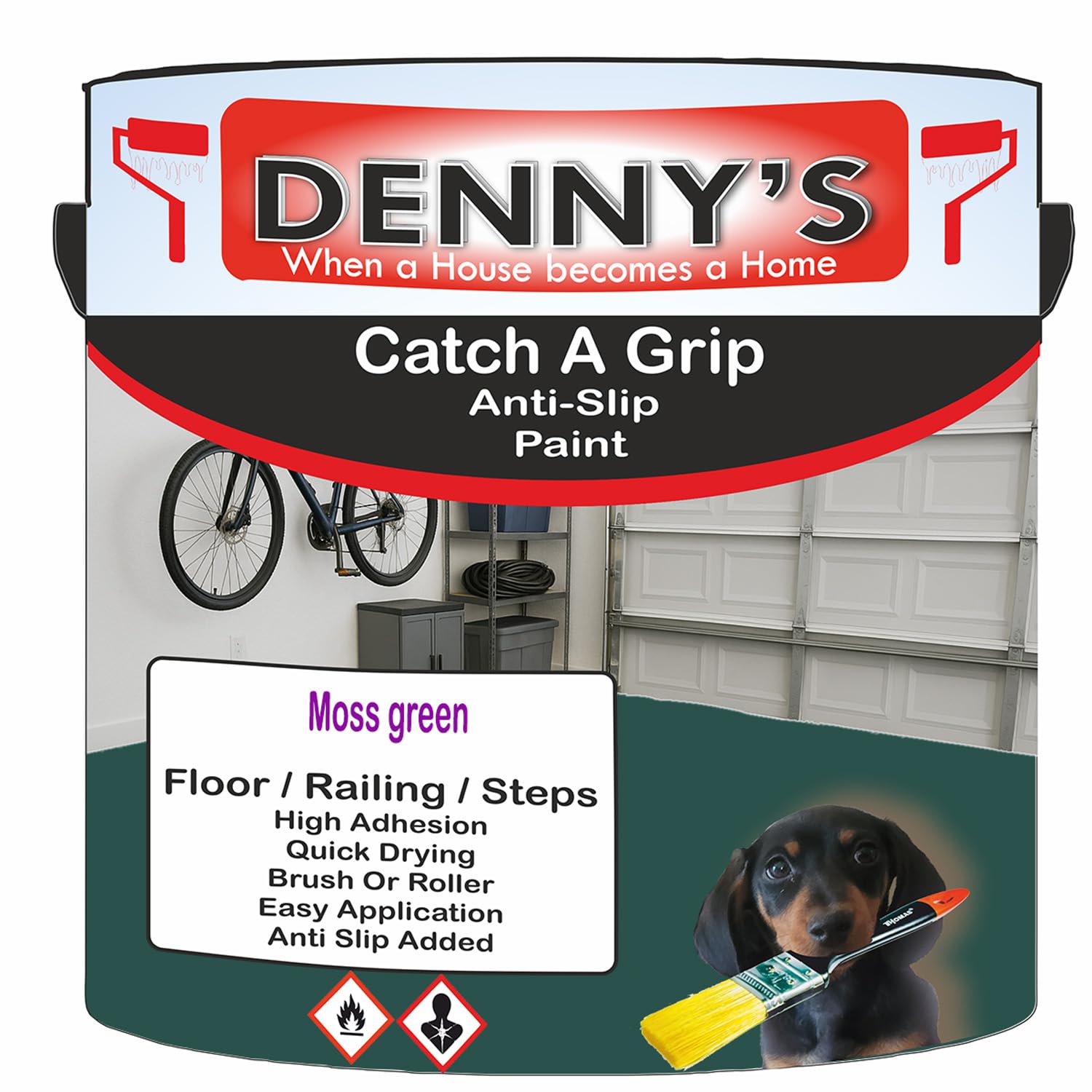 SCOOBYS PAINTS BACK IN THE MIX Catch A Grip Anti Slip Floor Paint – Non Slip Coating for Steps, Railings & Garages – 170 Colours, High Adhesion, Quick Dry, Multiple Sizes (Moss green, 250ml Tin)