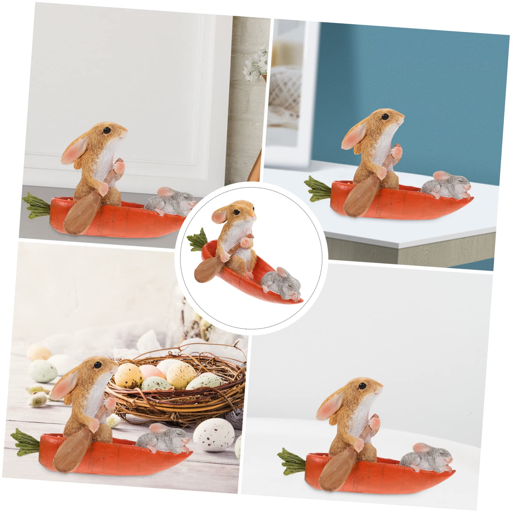 IMIKEYA 2 Pièces Ornement De Lapin Figurines De Lapin Debout Décorations De Lapin Décoration pour La Maison Statue De Lapin De Bureau Accessoire De Maison Statue De Lapin De Jardin Résine