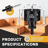 Vista 231 de Sierra perforadora de 4 1/8 pulgadas (4.134 in) para madera y plástico, broca de núcleo de cortador de agujeros bimetálico HSS para paneles de yeso