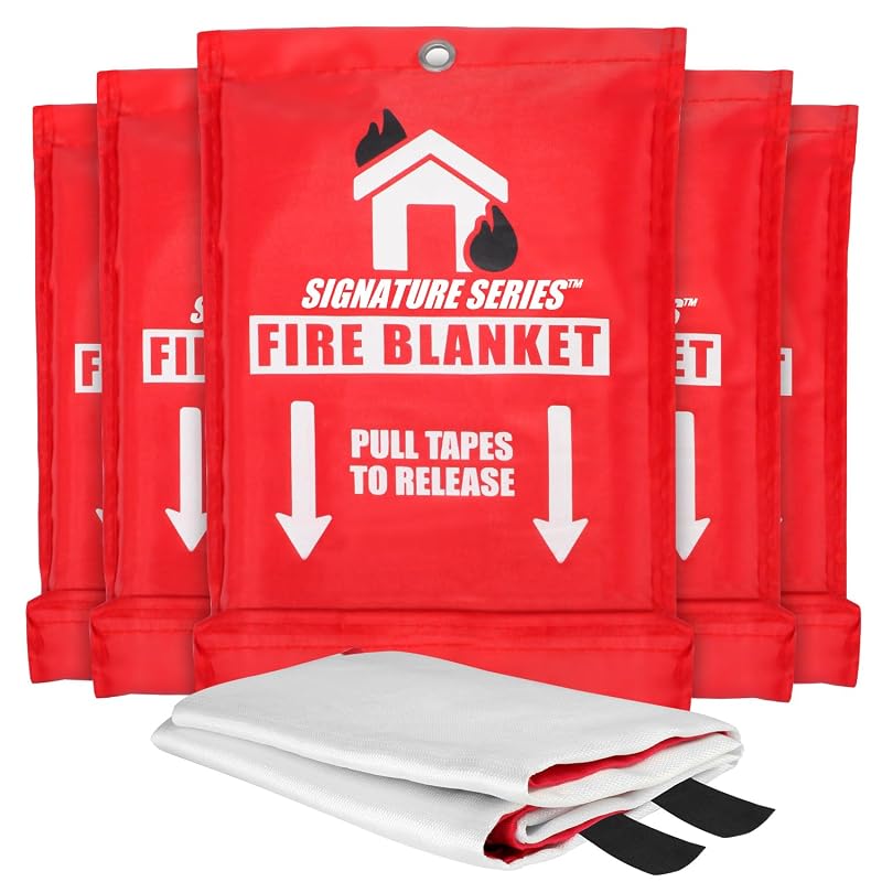Manta Corta-Fogo de Fibra de Vidro Certified Brands para Pequenos Incêndios, Kit com 5