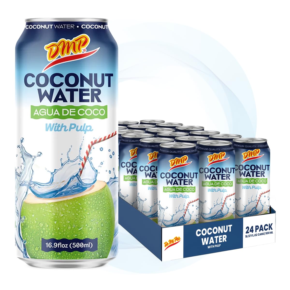 De Mi País Coconut Water with Pulp – Natural Coconut Beverage for Year-Round Hydration, Rich in Potassium and Electrolytes, No Added Sugars,