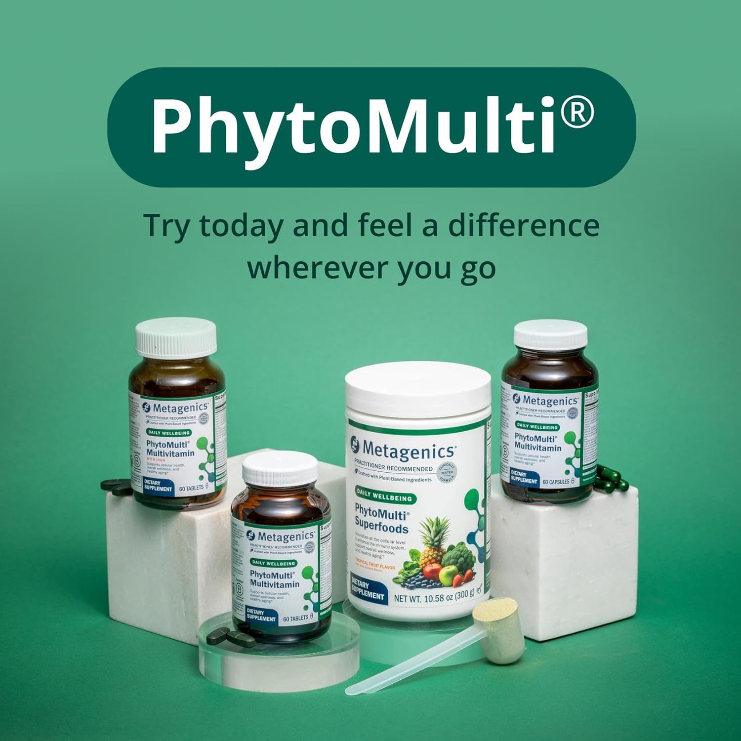 Metagenics PhytoMulti Without Iron - Daily Multivitamin for Men & Women* - with 20+ Vitamins, Minerals & Phytonutrients for Antioxidant & Immune Support* - Non‑GMO, Gluten‑Free - 120 Tablets
