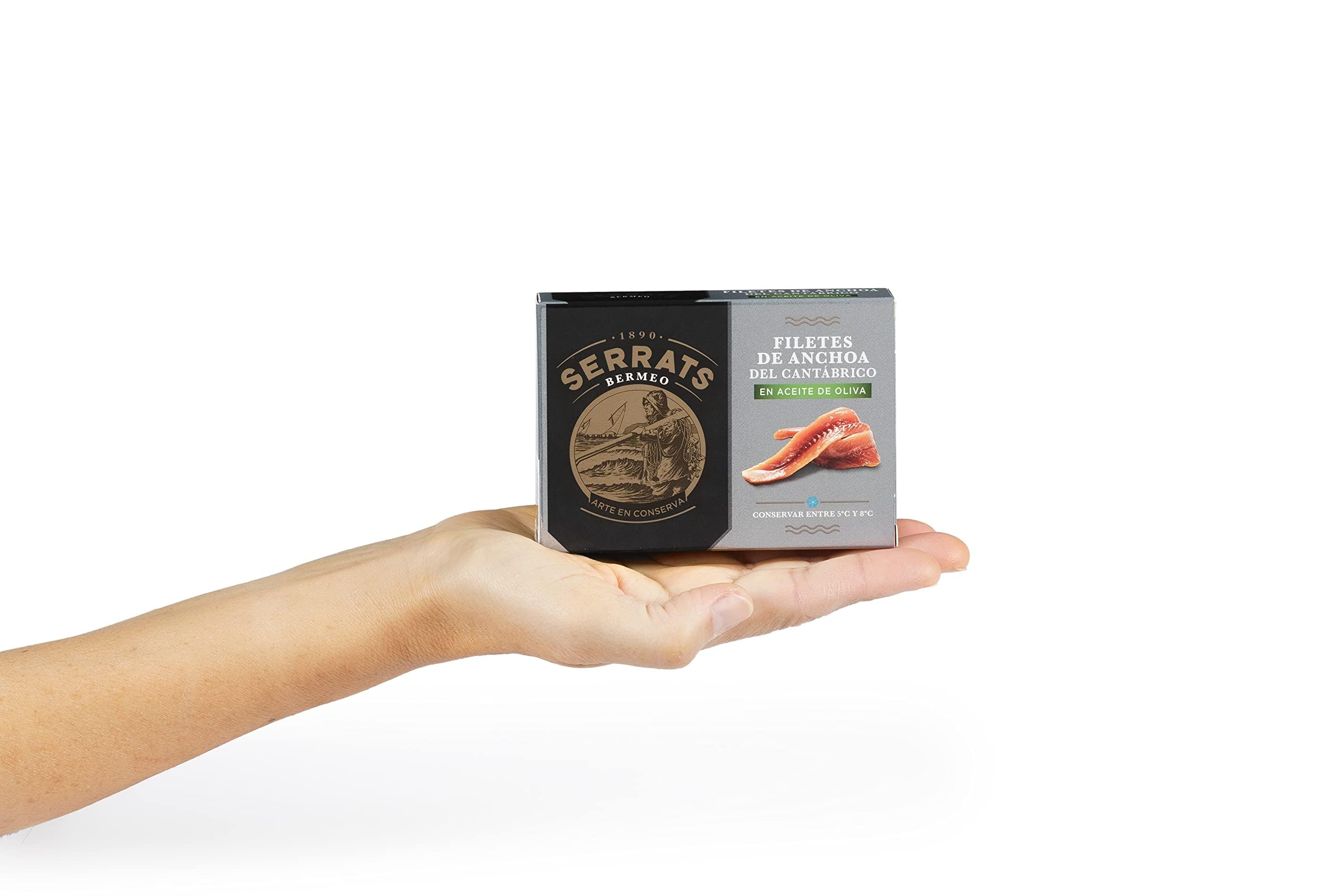 6 unités - SERRATS - Filets d'Anchois du Golfe de Gascogne à l'huile d'olive 85g