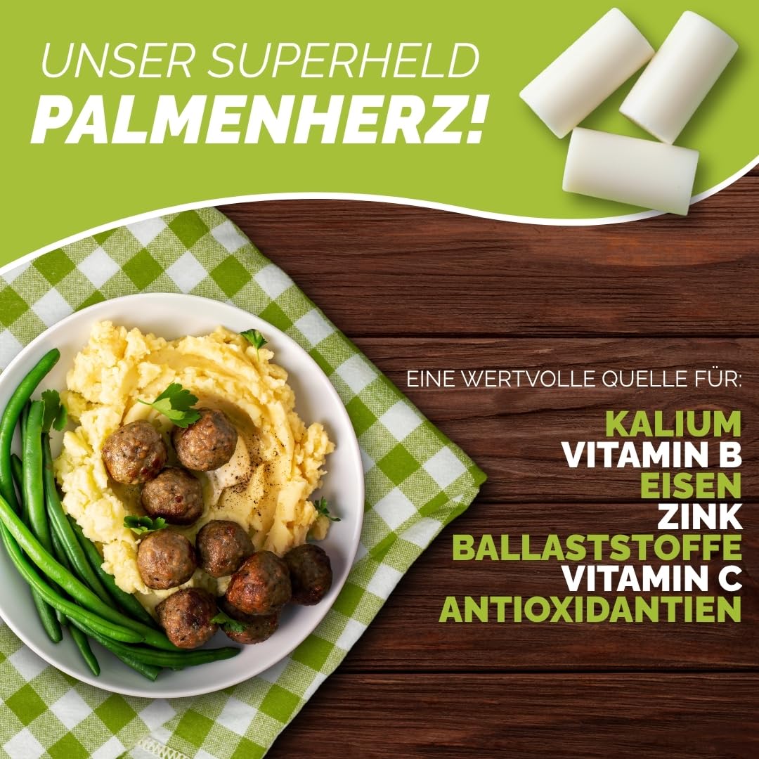 Palmini Püree - Palm Herzen - kalorienarm - Low Carb - Keto - Vegan | GVO-frei - Glutenfrei - Zuckerfrei - 338g | (3er Packung)