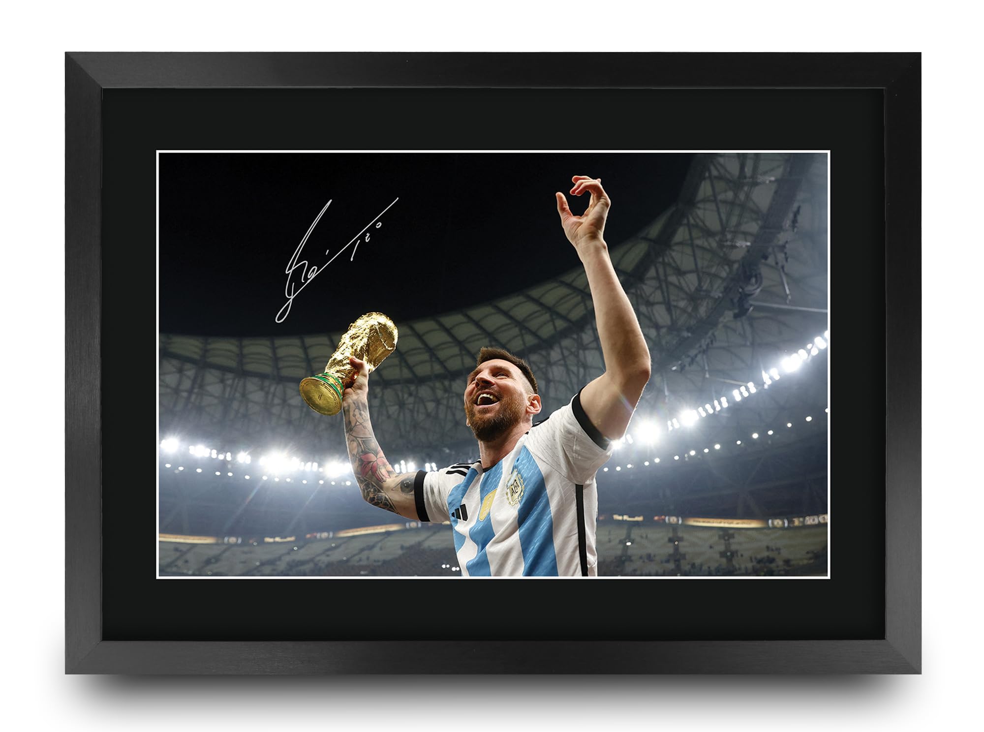HWC Trading Lionel Messi Argentina Gifts Printed Signed Autograph Picture for Football Fans and Supporters (ID-000001) - A3 Framed — image 1