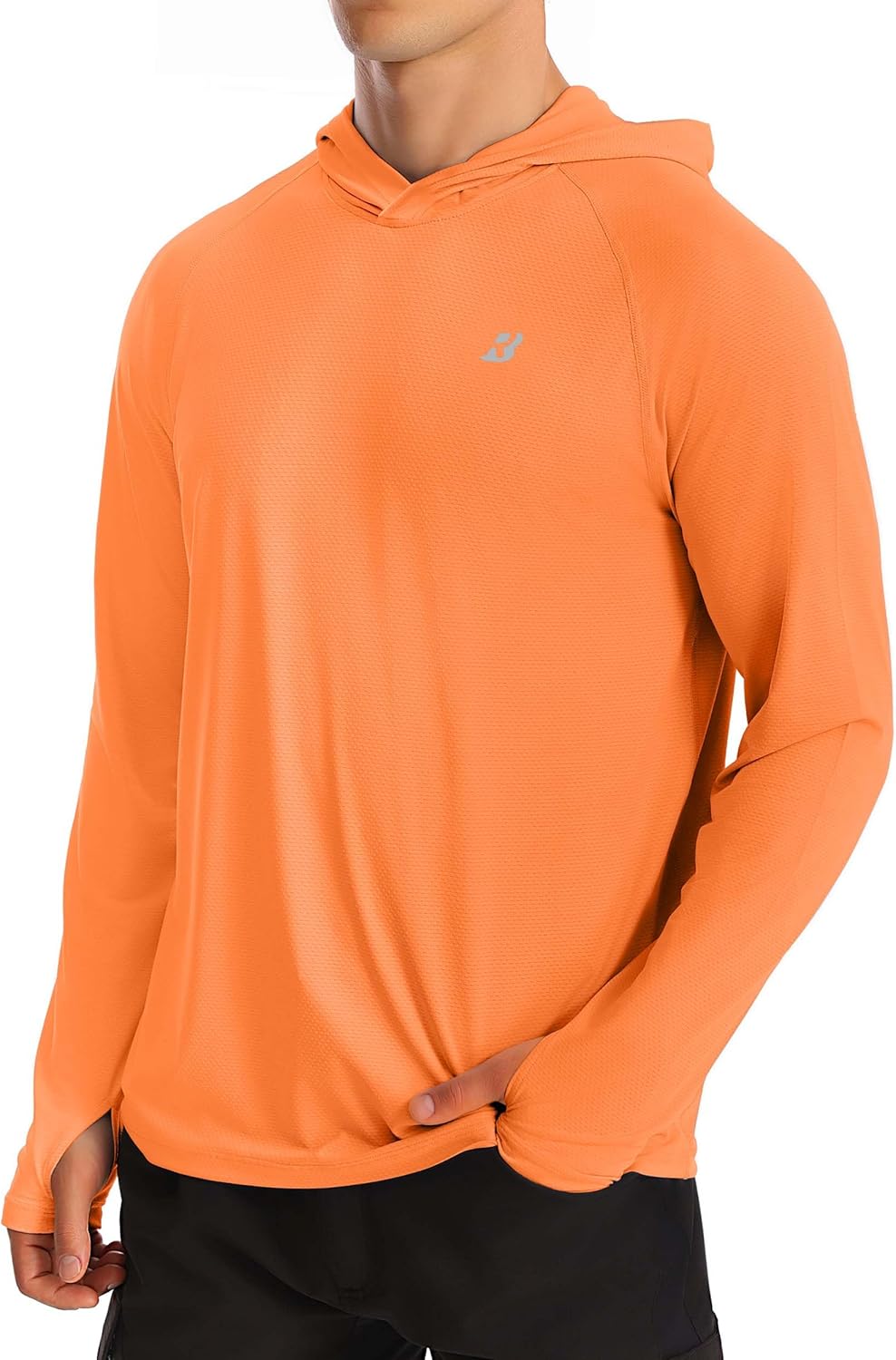 Roadbox UPF 50+ Fishing Shirts for Men, Long Sleeve UV Protection Sun Hoodie, Swim Rash Guard for Hiking Running Workout