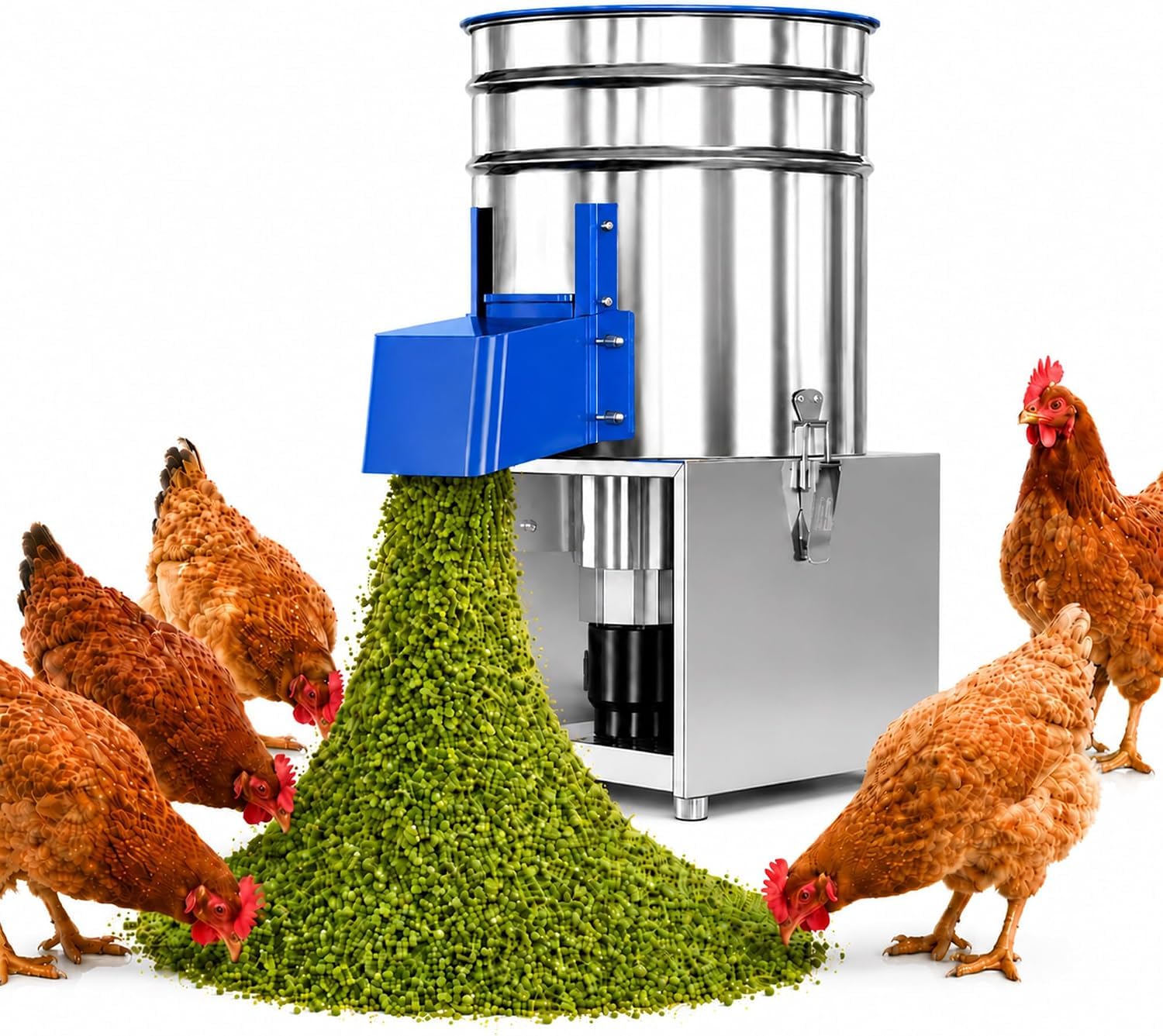 Tritatutto Elettrico Professionale Per Verdure, 1500 W, In Acciaio Inossidabile, Per Mangimi Avicoli, Tritatutto Multifunzionale Per Pollo, Bovini, Ovini, Ideale Per Allevamenti E Uso Domestico.