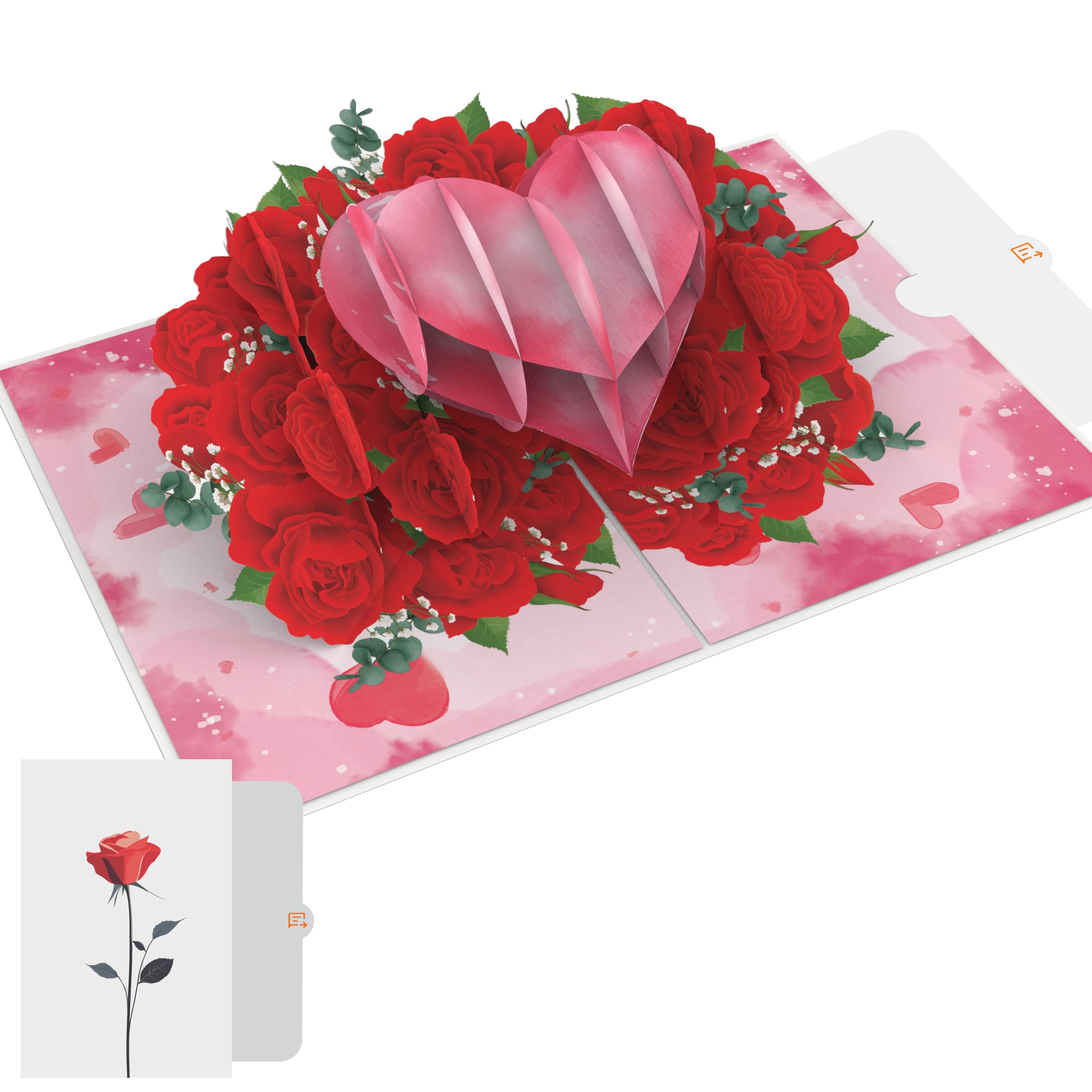 PACKLIST Pop Up Card Heart & Flowers - 3D Love Gift for Couples & Lovers - Romantic Greeting Card for Valentine's Day, Anniversary & Birthday - Say I Love You Memorable! โ image 1