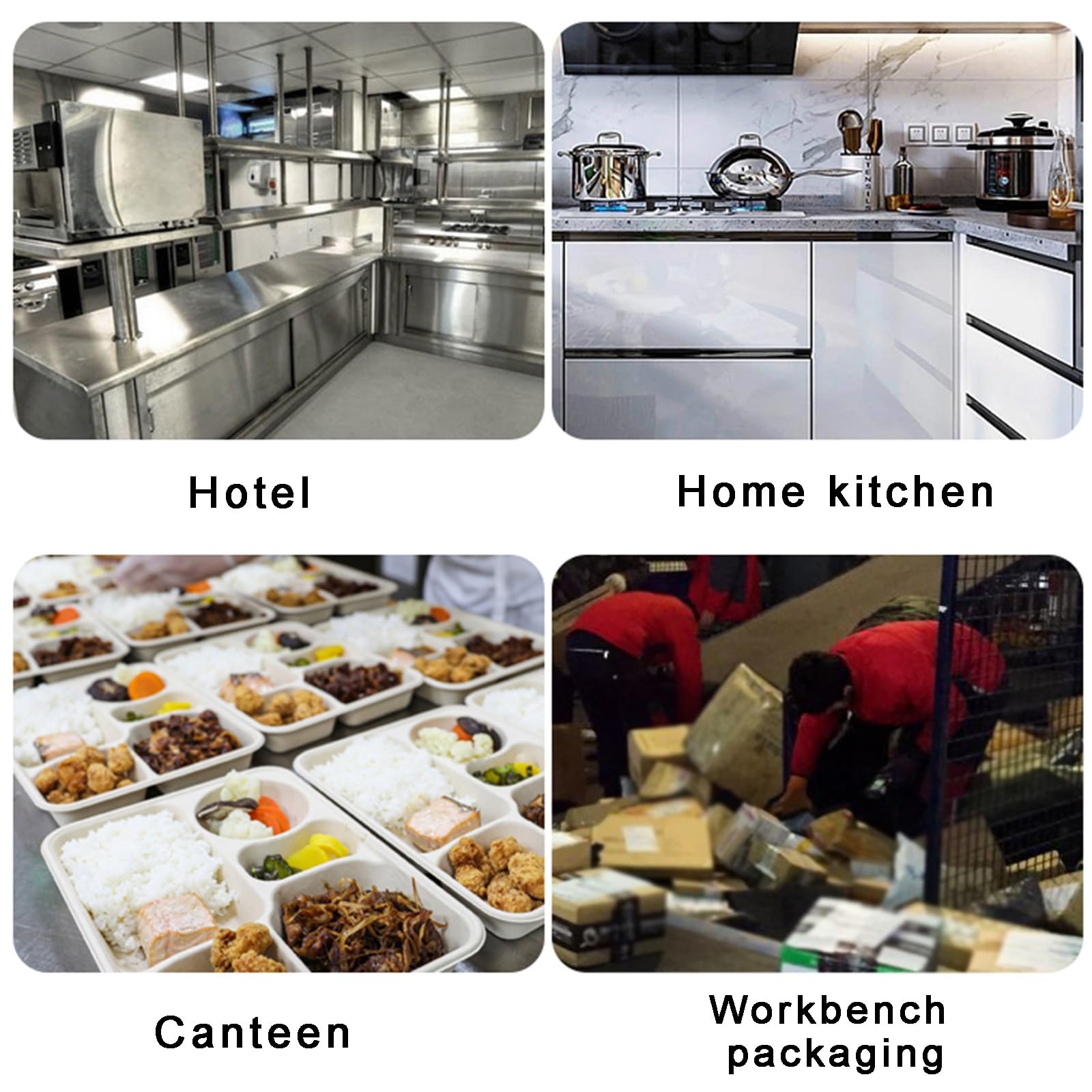 Tavolo da Lavoro in Acciaio Inox Rinforzato Piano di Lavoro da Cucina con Armadietti per Uso Commerciale/Domestico con Ante Scorrevoli Ruote Passaggio Unidirezionale Armadietti Mobili