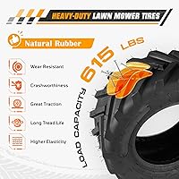 Vista 3 de Neumáticos para cortacésped de 16 x 6.50-8, neumático de césped de goma natural para cortacéspedes 2 capas sin cámara Capacidad de 615 libras, 2
