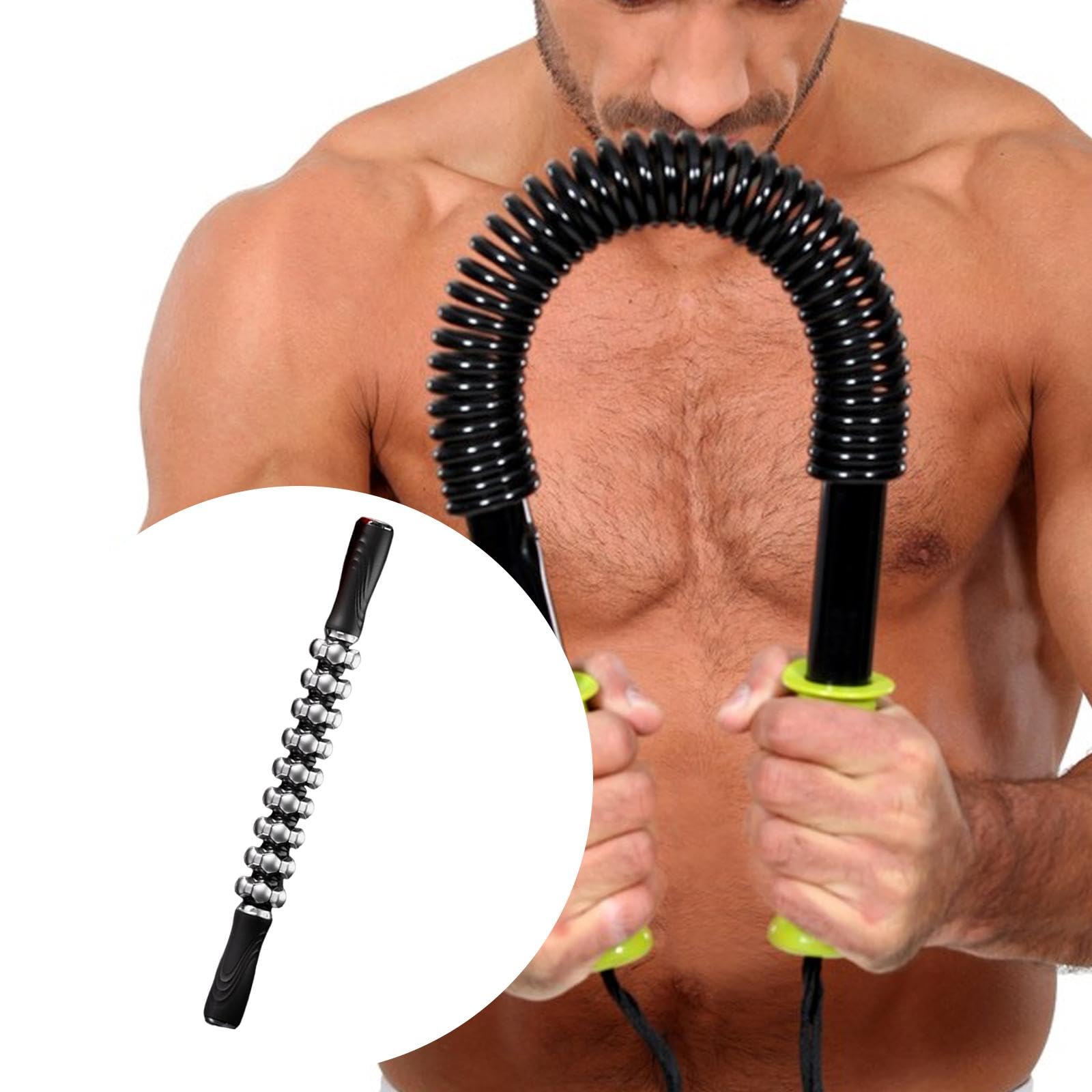 Muskelroller Handmassager Faszienrolle Massagetool mit Federnder Flexibilität Aus Stabilem PP Edelstahl für Männer Frauen Sportler Tänzer Büroalltag Z