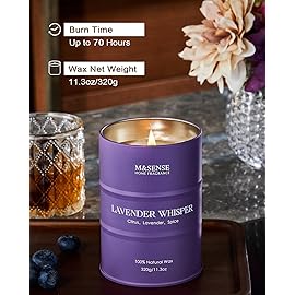 M&SENSE Lavender Soy Candles for Home Scented 11.6oz 70 Hour Long Burning, Aromatherapy Candle for Stress Relief Meditation Relaxing, Appreciation Gifts for Mom Teacher Friends