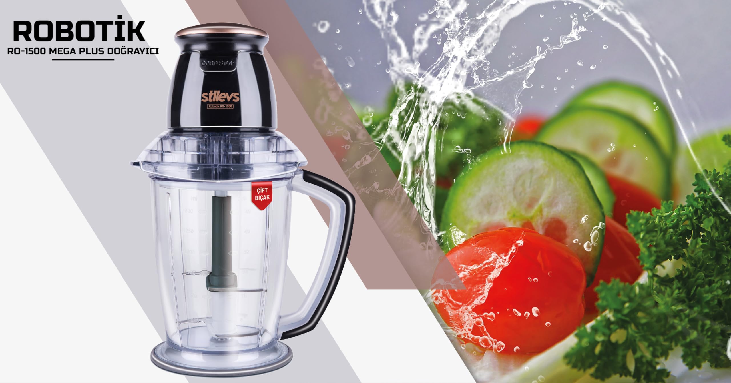 Stilevs RO-1500 Mago Plus El Blender Seti Siyah&Bakır