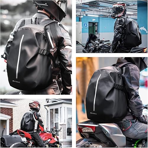 Vista 2 de Mochila de motocicleta,Mochila impermeable para casco para hombres,Accesorios de motocicleta,Mochila de viaje