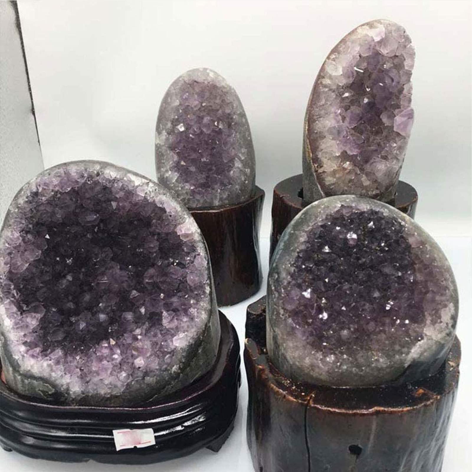 Piedra de racimos de Cristal de Amatista Natural de Uruguay Cuarzo de geoda en Bruto, Geoda de Amatista Grande, Geoda de Piedra Amatista en Bruto Decoración Cornucopia de Piedra Original,500g