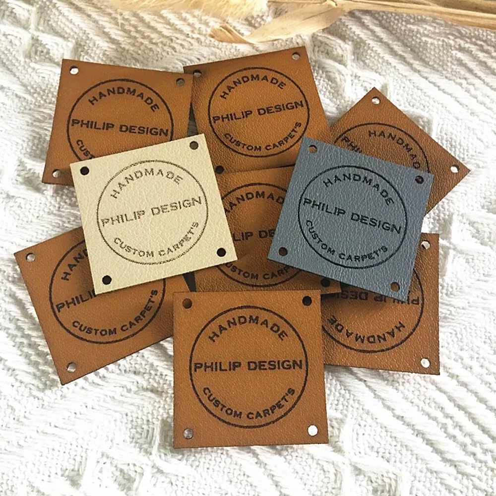 25 Étiquettes En Cuir à Coudre Personnalisées - 30x20 Mm - Pour Vêtements, Chapeaux, Tricots - Logo Ou Texte