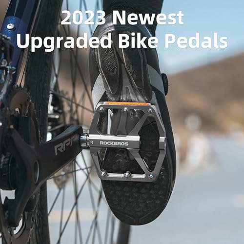 Miniatura 2 de ROCKBROS Pedales de Bicicleta de Montaña Pedales MTB Pedales Planos de Bicicleta de Aluminio 916" Rodamiento Sellado Plataforma Ligera para