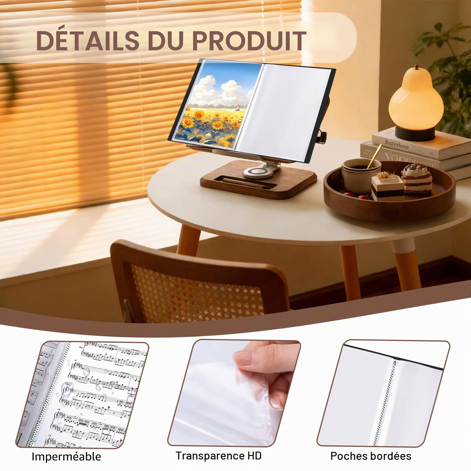 Lot de 2 Porte-vues A3, 40 Pochettes Classeur de Présentation, Noir | Porte-Vues A3 Présentation Affichage du Livre pour Portfolios, œuvres Art, Peinture, Rapport