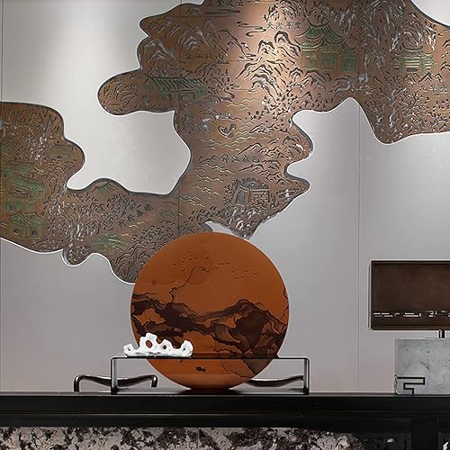 Miniatura 3 de SHUTING2020 Chinese feng Shui Statue Sculpture New Chinese Ink Zen Round Decoration Home Living Room Desktop Decoration Office Desktop Decoration