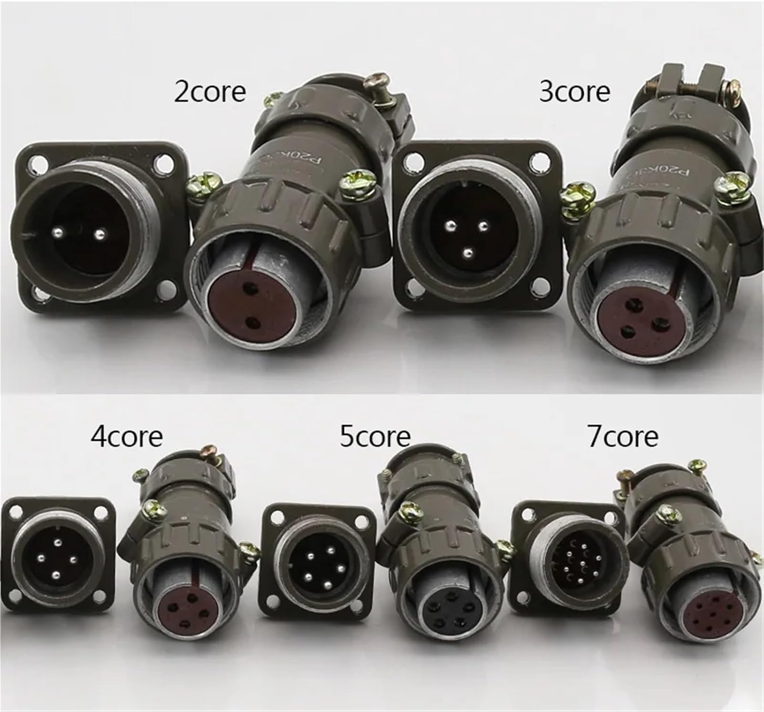 Socket Round Connector P20 Series 2.3.4.5.7 Core Pins Interface Diameter 20MM(7 core)