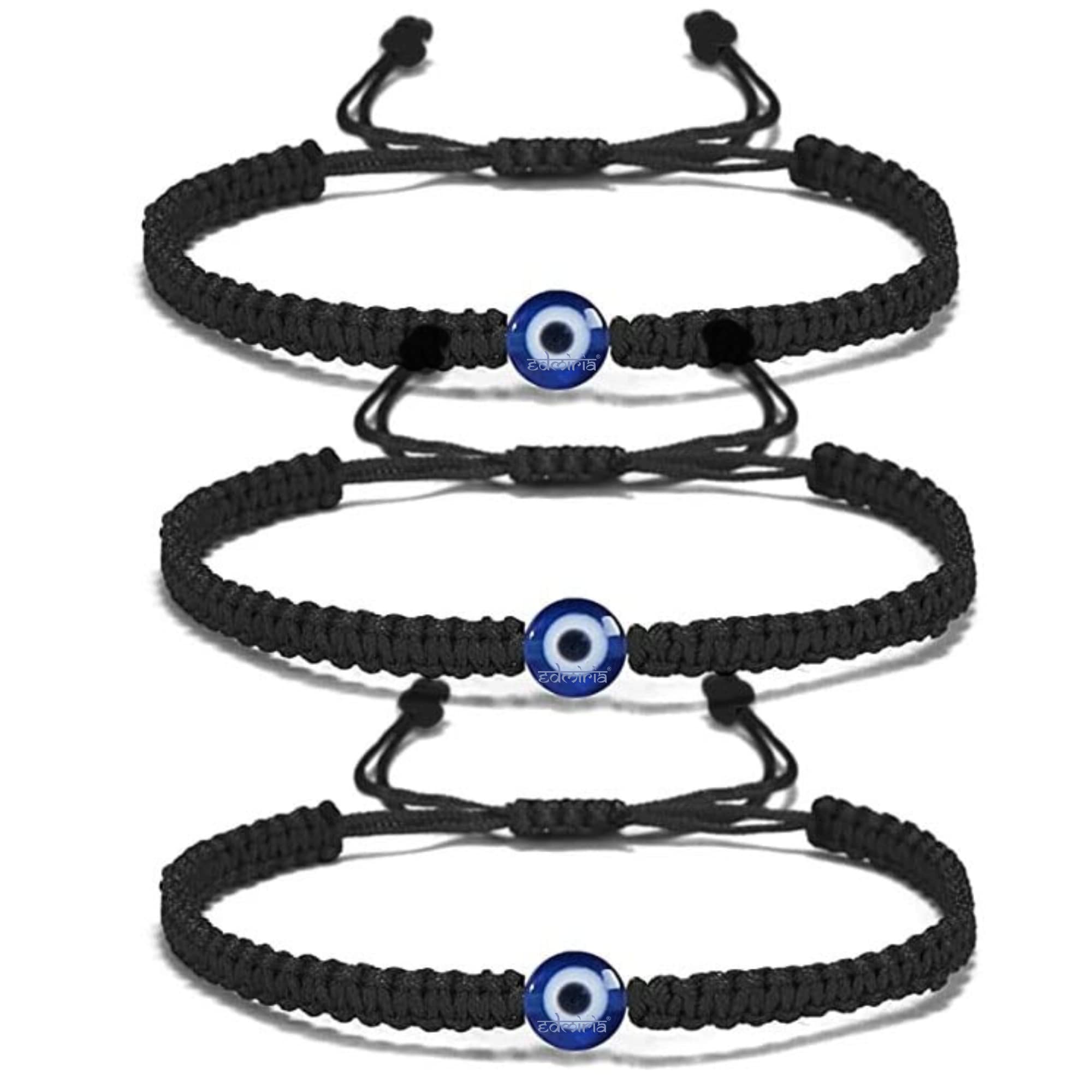 EDMIRIA Evil Eye Turkey Eyes Bead Nazar Dhaga Black Red Blue Thread Adjustable Bracelet Friendship Band for Men Women Nazar Bracelets (Black-3 Pack) (B0C6Q8YYQ3) Amazon Price History, Amazon Price Tracker