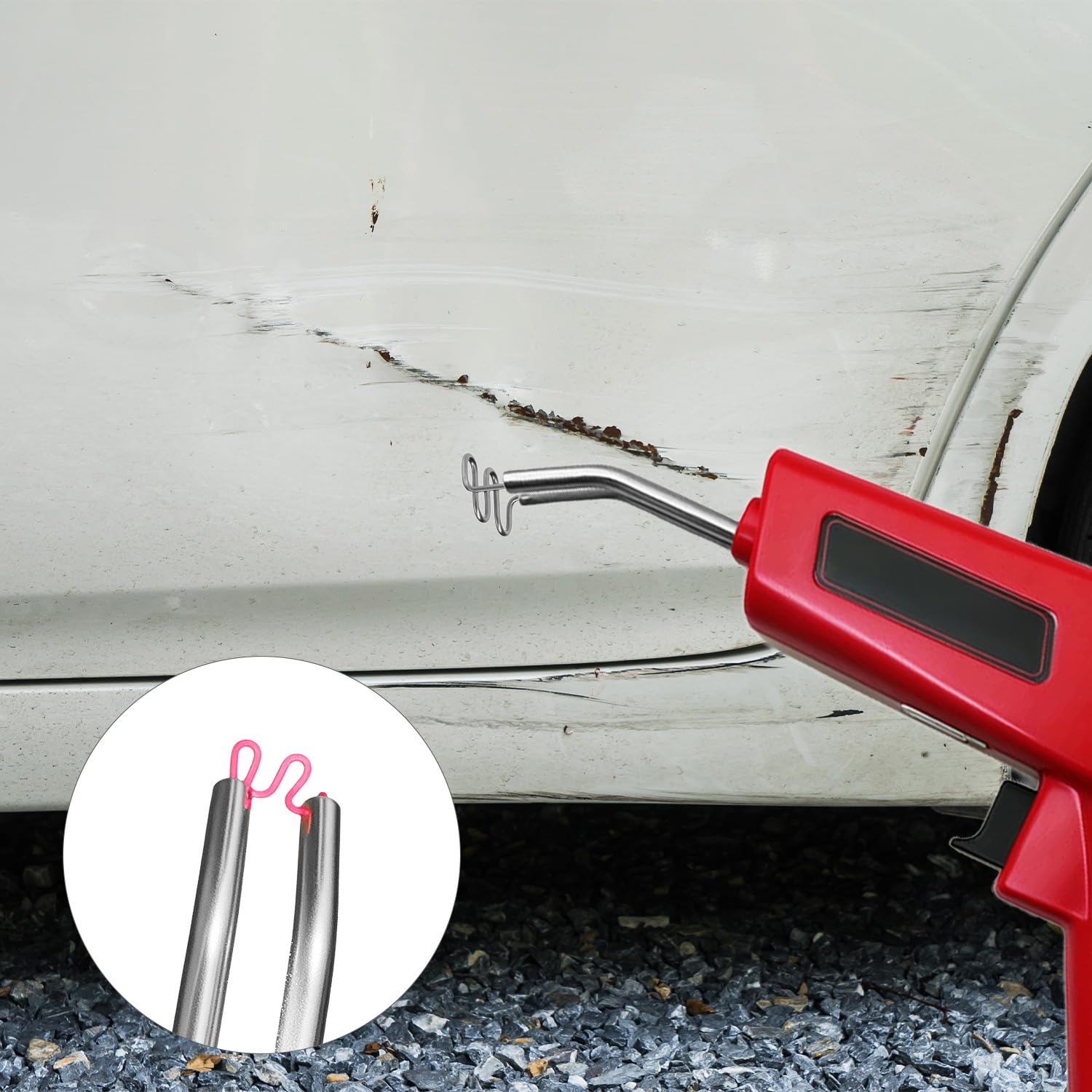 QWORK® 1200 Pezzi Graffette a Caldo per Saldatrice Plastica 0,8mm e 0,6mm – Kit Riparazione Heavy Duty per Paraurti Auto, Cruscotti e Carene Moto – 6 Modelli di Punti Metallici