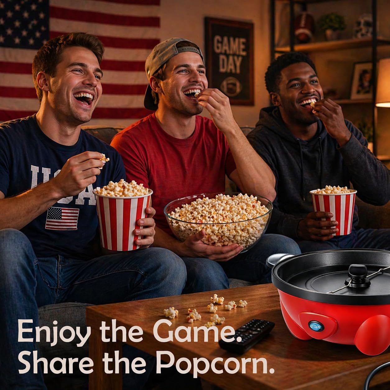 Family Size Electric Popcorn Maker, Designed for Less Cooking Odor, Includes 10 Popcorn Boxes, Perfect for Movie Nights, Parties & Home Entertainment