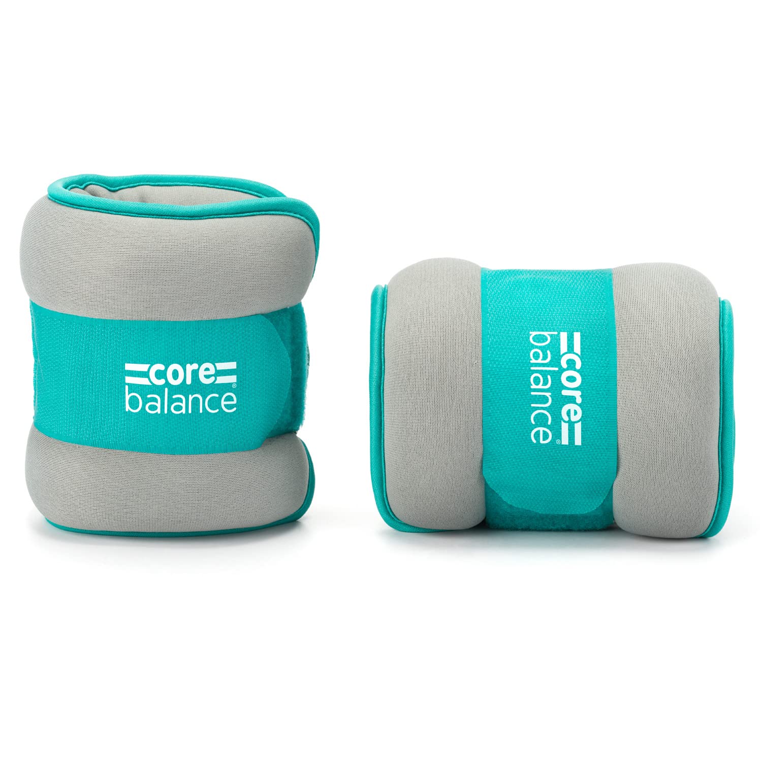Core BalanceTeal Ankle and Wrist Weights Adjustable Strap Neoprene Fabric Set Of 2 (0.5kg to 2kg)