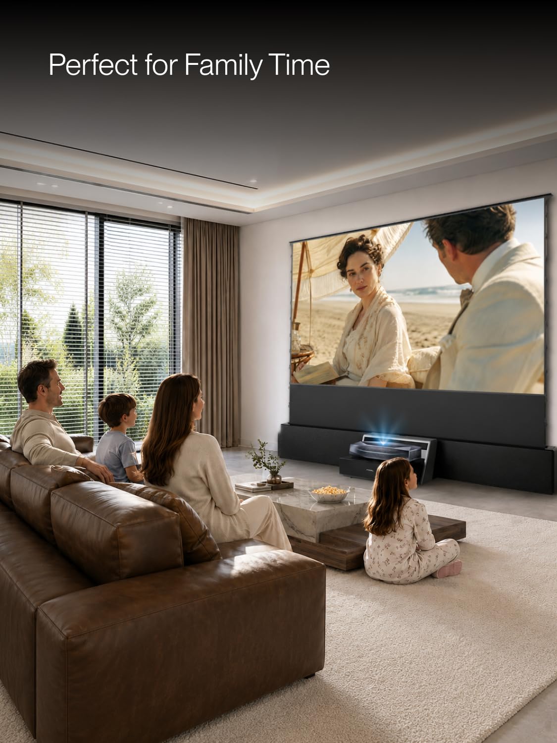 AWOL VISION ALR-F230C Écran de projection motorisé ALR pour projecteur à ultra courte portée, écran de projection pour home cinéma, 4K/8K Ultra HD, 95 % de rejet de la lumière ambiante