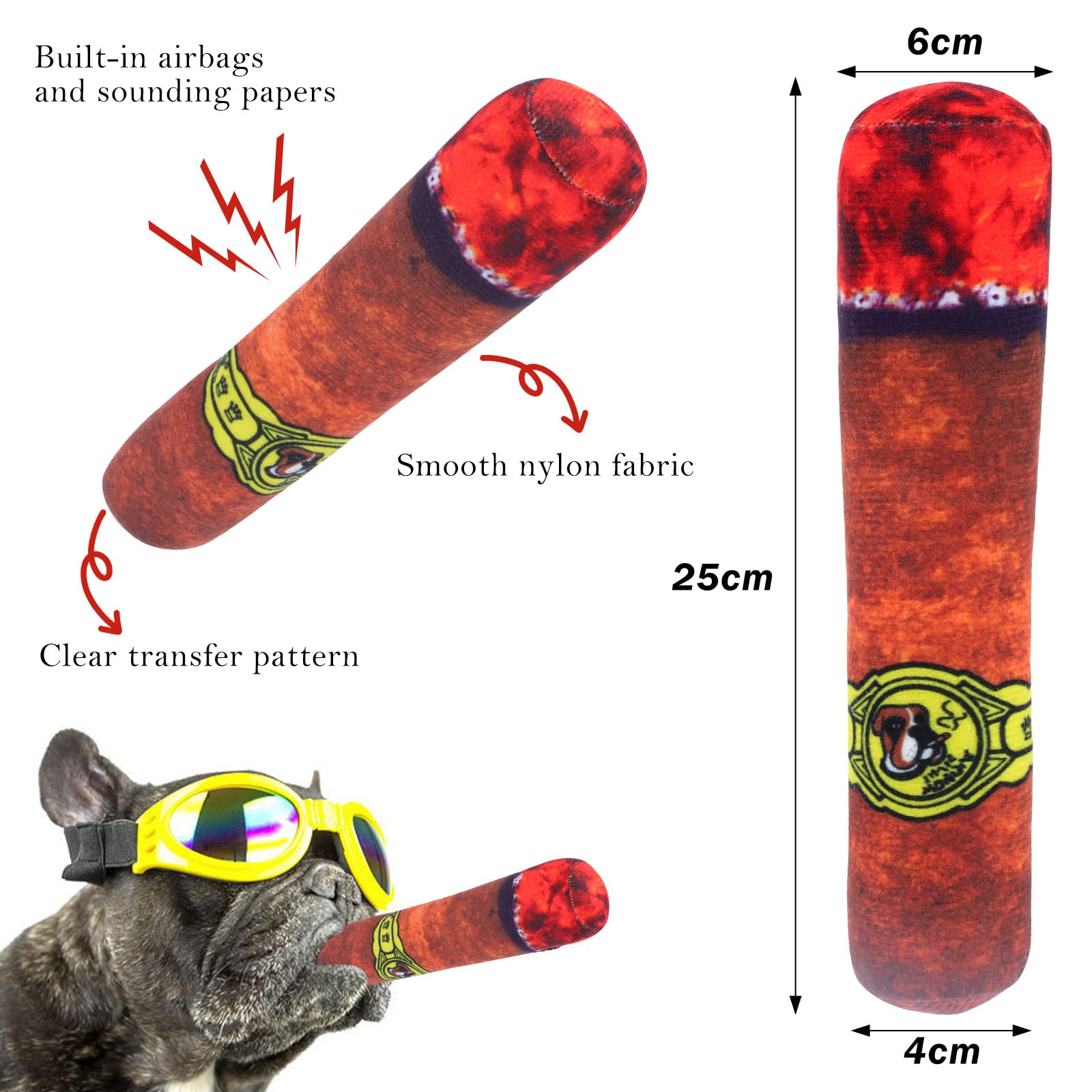 Giocattolo Per Cani A Forma Di Sigaretta - Cigolante E Resistente, Per Mordere E Giocare - Foto 3