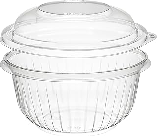 Dart Solo 16 oz Clear PET PresentaBowls Bowl with Dome Lid, PET16BCD (252 Combo Count)