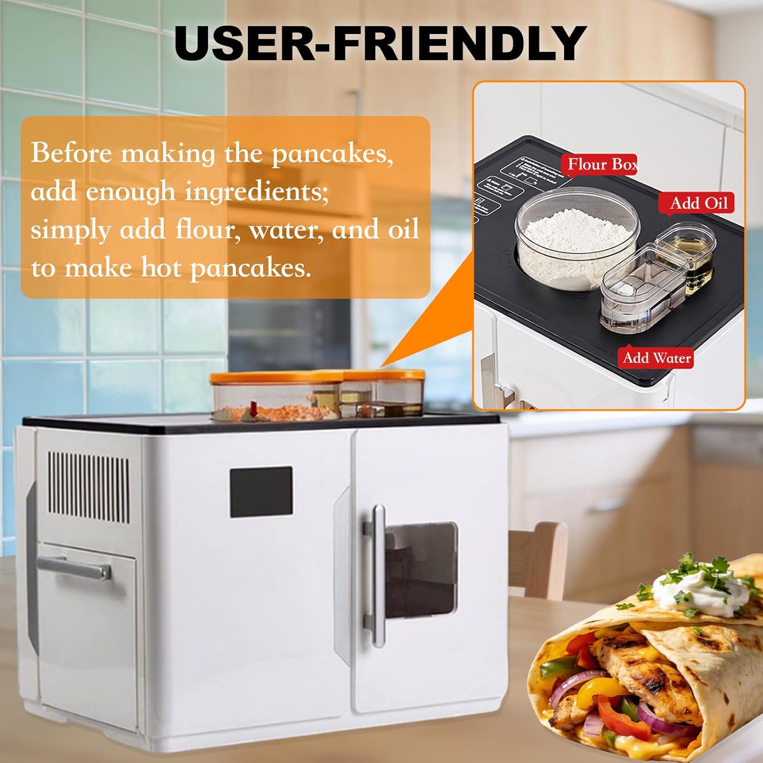 Fully Automatic Electric Flatbread Maker – Naan, Cornbread, Pancake Machine, One-Touch Control, Makes 20 Flatbreads at Once, Perfect for Home Baking & Easy Cooking
