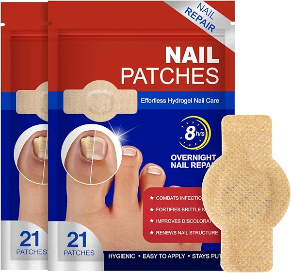 Fungal Nail Patches for Toenails (42 pcs), Fungal Nail Patches Extra Strength, Nighttime Repair Pads for Weak and Damaged Nails, Restore Discoloration and Thickness, Easy To Use