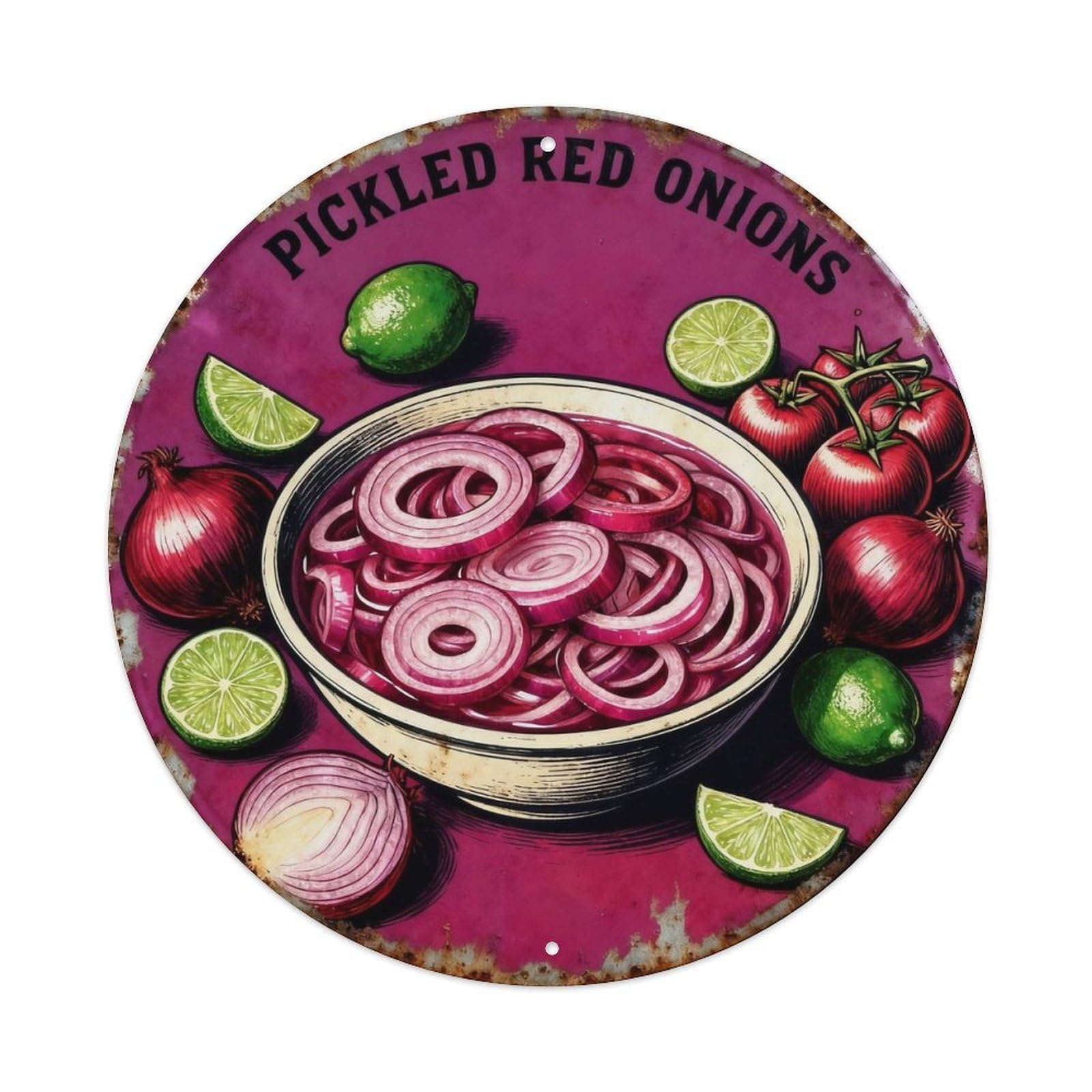 Pickled Red Onions Retro Tin Sign Metal Tin Sign Plaque