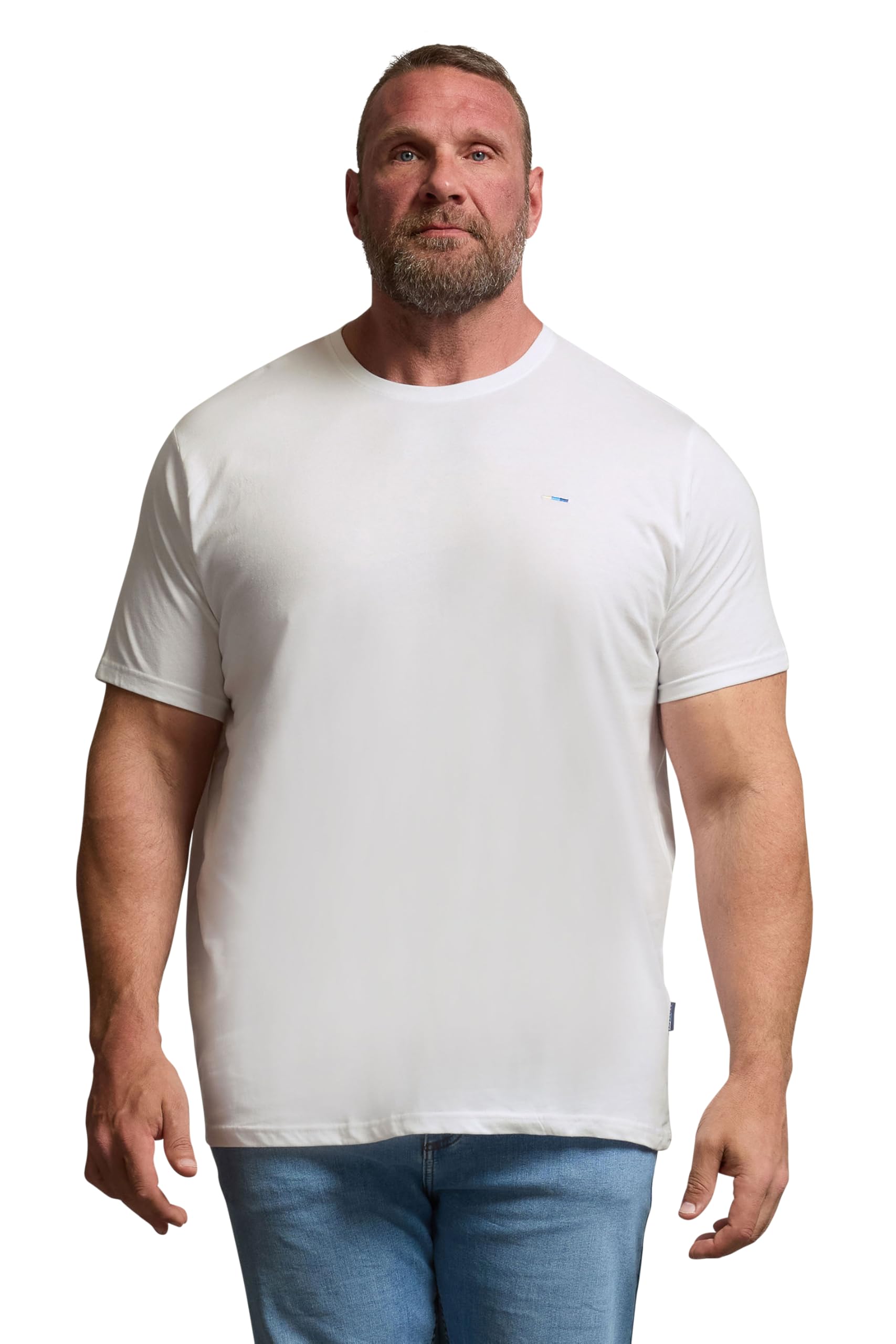 Badrhino Men's White Big & Tall Core T-Shirt - Plus Size Curve