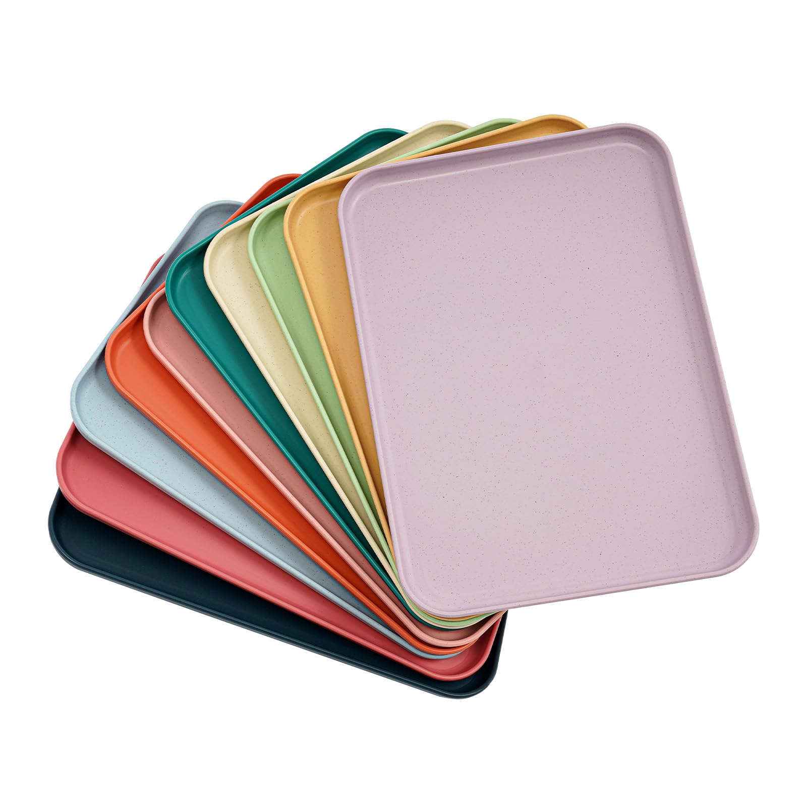 Bandeja rectangular para servir, 20 unidades, para servir, bandejas de plástico, para restaurante, mesa de café y cocina, 31 x 22 cm (10 colores)