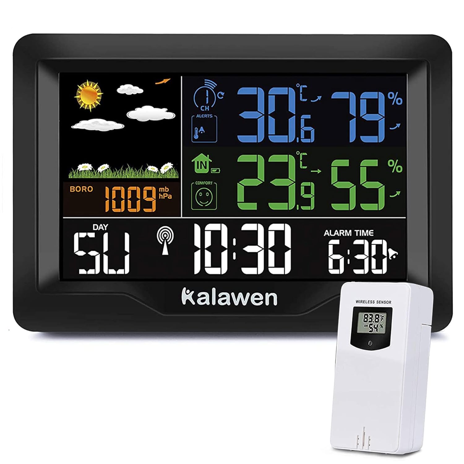 Kalawen QXZ-3390 Main Weather Station Unit and Wireless Remote Sensor