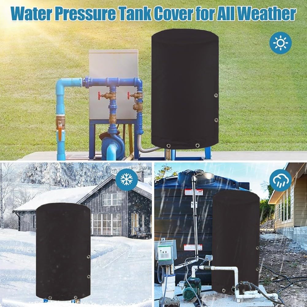 Housse isolante pour réservoir à pression ronde en tissu Oxford résistant aux intempéries et au froid, protection de pompe de puits d'eau pour l'hiver et l'équipement de fontaine – 61 x 86,4 cm