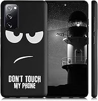 Vista 5 de kwmobile Funda de silicona TPU compatible con Samsung Galaxy S20 FE - Funda suave - No toques mi teléfono blanco/negro