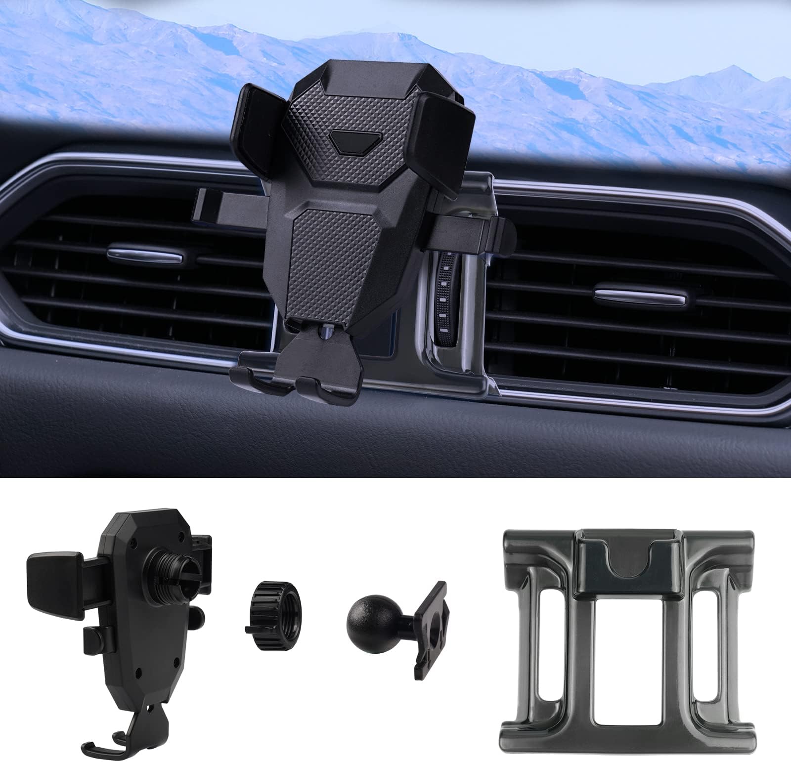 Karltys Compatible with Cell Phone Holder Mazda CX-5 2017-2023 CX5 Car Mobile Phone Holder Dashboard Air Vent Mount for iPhone All iOS Android Phone Fully Adjustable Stand