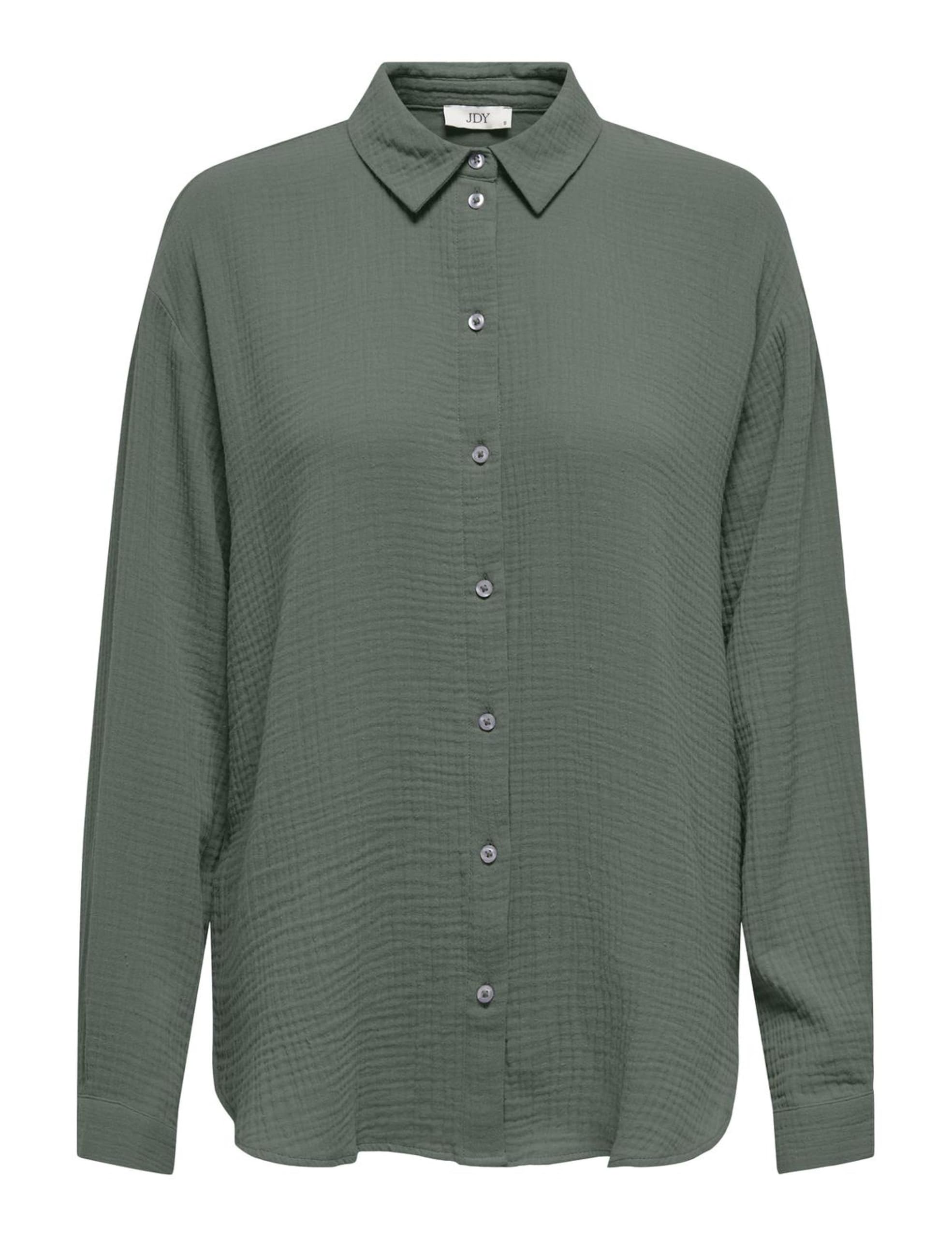 JdY Damen Jdytheis Life L/S Loose Shirt WVN Noos Hemd Mit Knopfverschluss Und Normaler Passform, Laurel Wreath, XXL EU