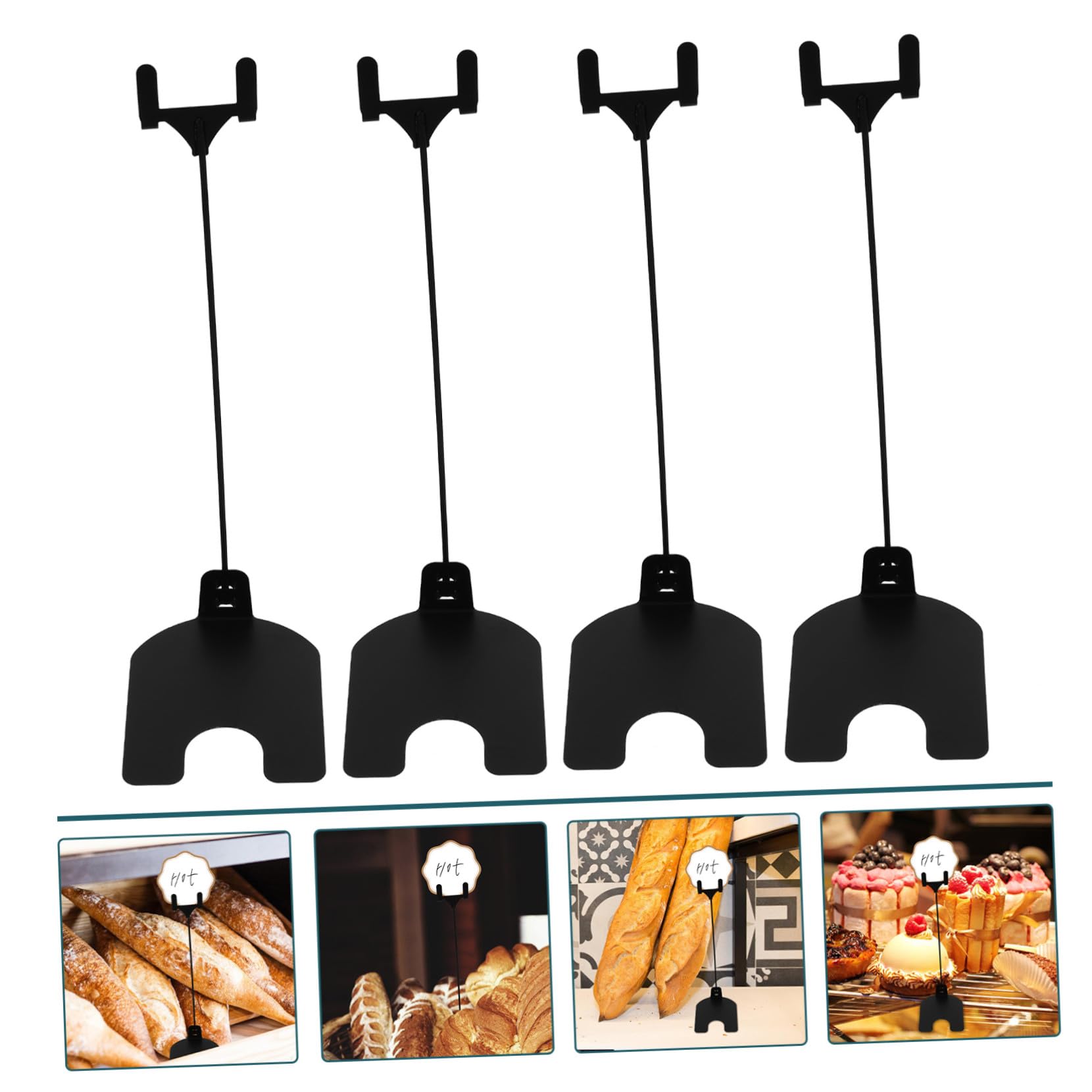 Gatuida Porta Cartellini Prezzi Design Semplice in Ferro Nero 10 Pezzi Facile da Rimuovere Supporto Espositore Prezzi Riutilizzabile per Banco e Scrivania per Negozio e Supermercato