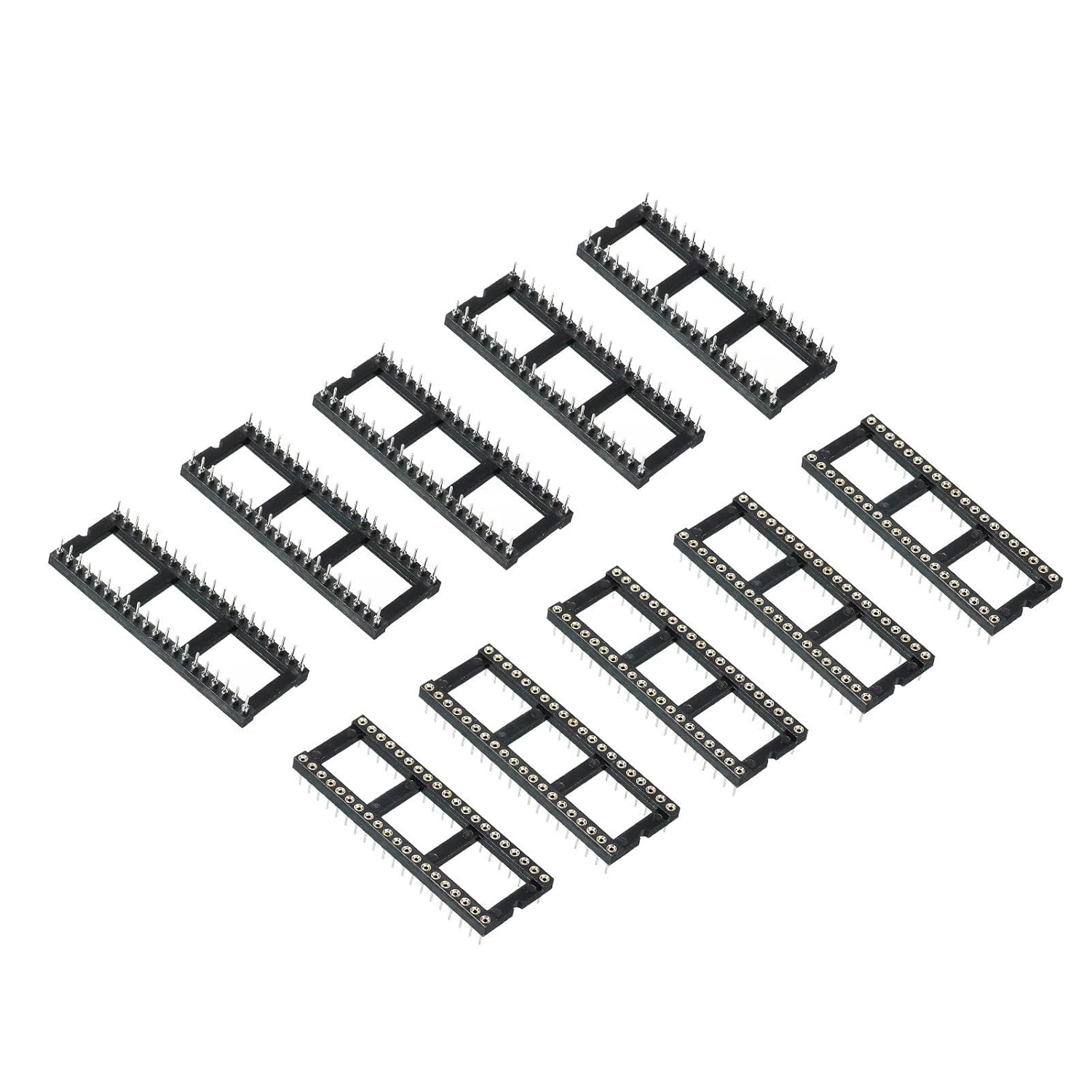 #US 10Pack DIP IC Chip Socket Adapter Round Pin 40P 2.54mm Pitch IC Socket