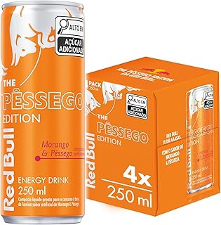 Pack de 4 Latas Red Bull Energético, Morango & Pêssego, 250ml