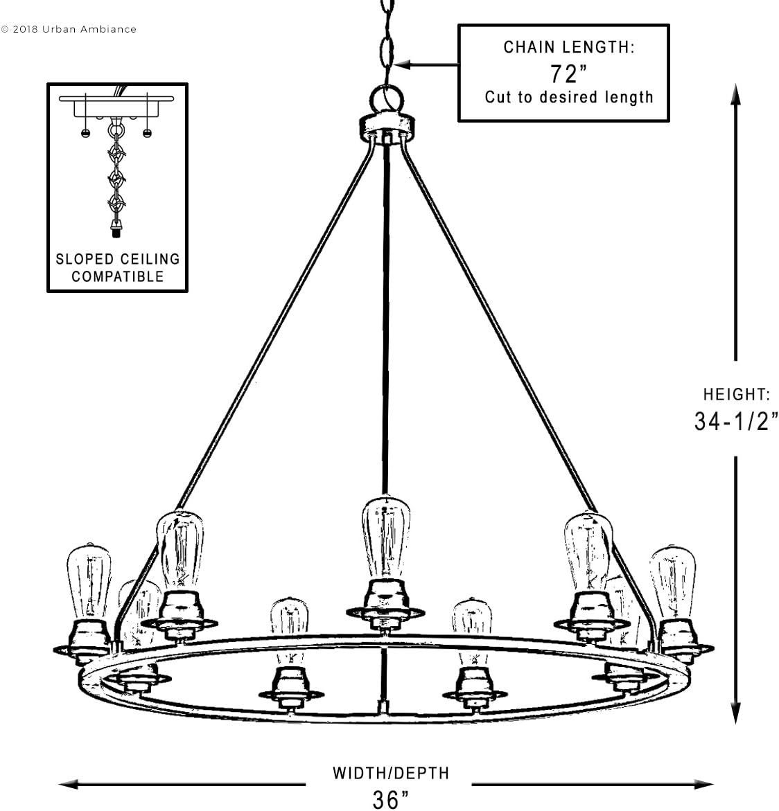 Review Discount Luxury Industrial Chic Chandelier, Large Size: 34.5H x 36W, with Vintage Style Elements, Brushed Nickel Finish, UHP2244 from The Nashville Collection by Urban Ambiance Exclusive Discount 🔥 Luxury Industrial Chic Chandelier, Large Size: 34.5H x 36W, with Vintage Style Elements, Brushed Nickel Finish, UHP2244 from The Nashville Collection by Urban Ambiance