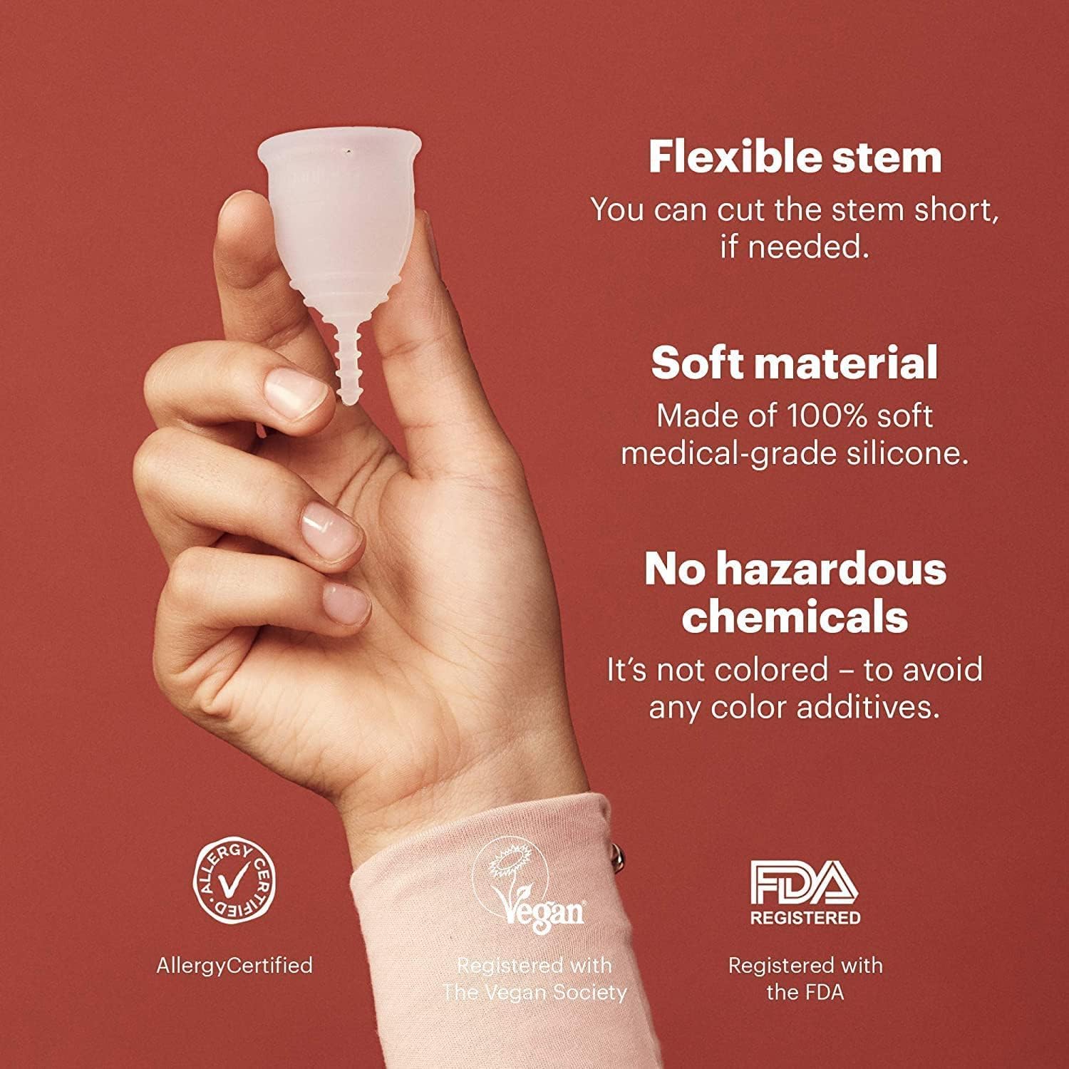 OrganiCup Menstrual Cup - Pads and Tampons Alternative - Size A/Small - Reusable Period Cup - FDA Approved - Certified Vegan - Soft, Flexible Medical-Grade Silicone (A)