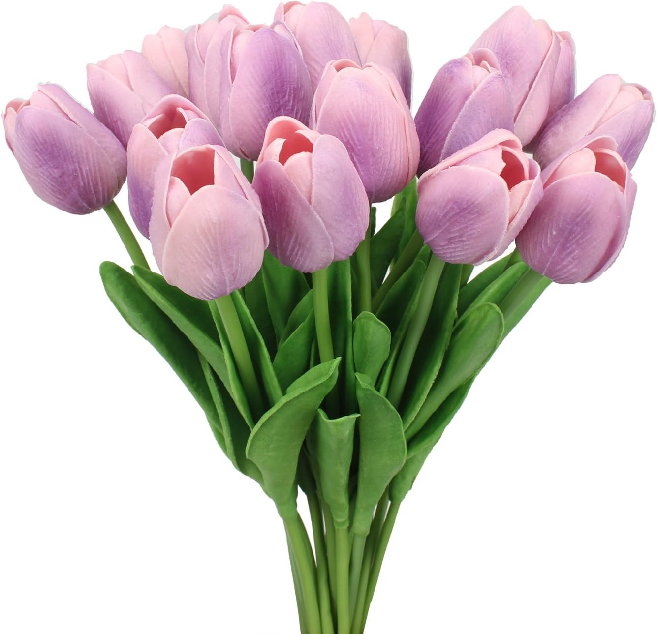 Duovlo 18 Heads Artificial Mini Tulips Real Touch Wedding