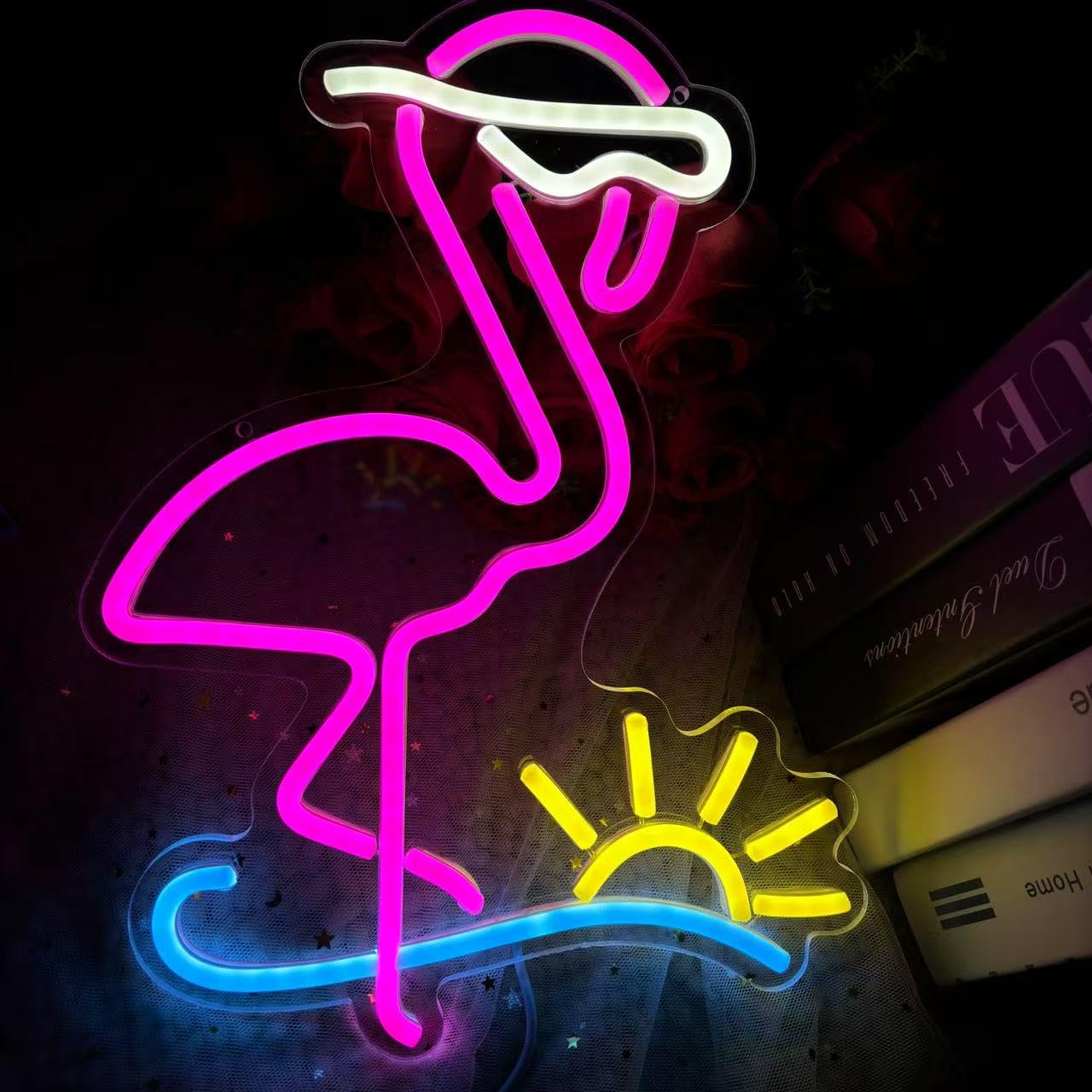 Cool Flamingo Metal Neon Sign, Neon Wall Art, Neon Light Sign, Custom Neon Sign, Neon Sign Bedroom, Lineart Neon Sign - Image 3