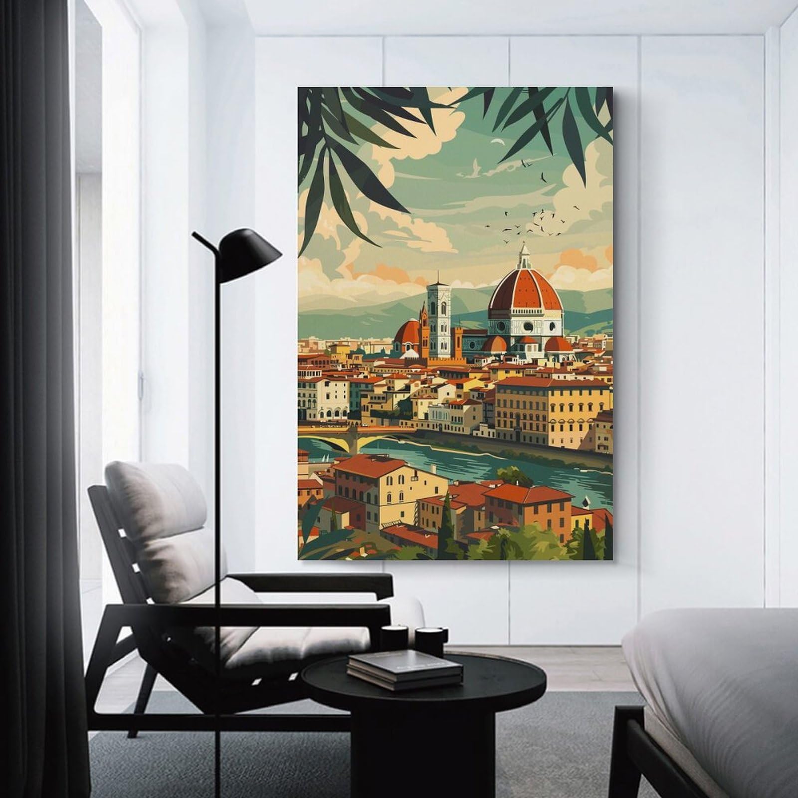 Junmoney Florence Italy Scenery Wall Picture Print 20x30inch(50x75cm), for Picture Wall Styling in Lounge Or Bedroom, Ideal for Building A Coordinated Art Wall