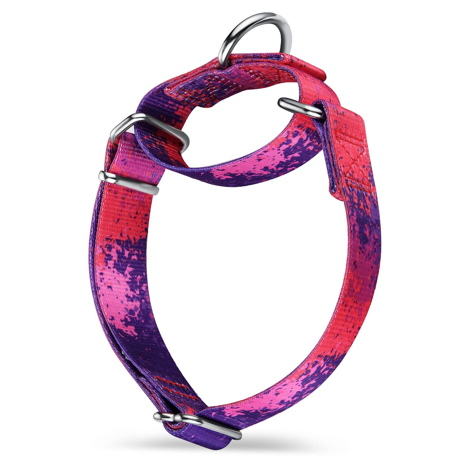 Martingale Dog Collars Colourful Oil Painting Pattern Series - No Pull Pet Collar Silky Soft for Medium and Large Dogs (Small, 1.5cm Wide, Purple Secret)